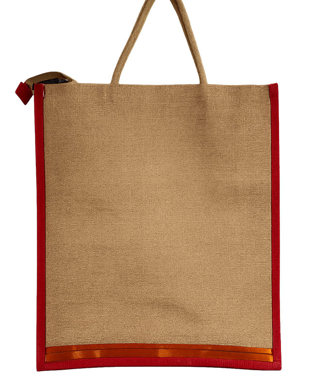 Embroidered Jute Bag -Red
