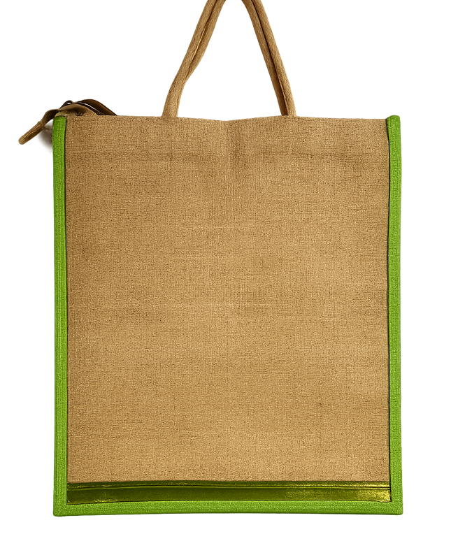 Embroidered Jute Bag-Green