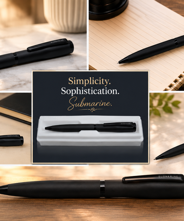 Submarine Cap Gemini Full Black Ball Pen