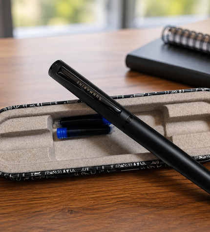 Submarine Engraved Black Fountain Pen