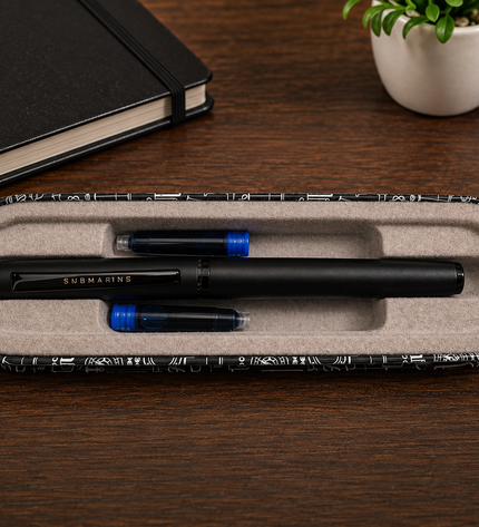 Submarine Engraved Black Fountain Pen
