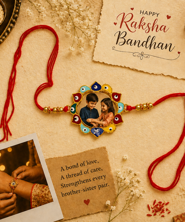 Customised Multicolour Rakhi ( Buy 1 get 1 free)