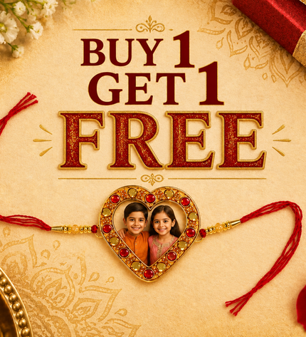 Customised Red Heart Rakhi (Buy 1 get 1 free)