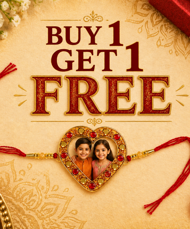 Customised Red Heart Rakhi (Buy 1 get 1 free)