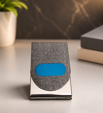 Grey textured card holder