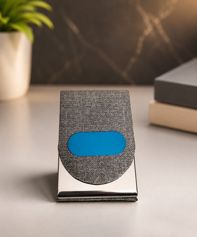 Card Holder - Grey Textured-Vertical