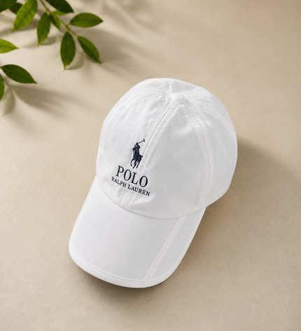 Foldable Customised Cap with pouch -White