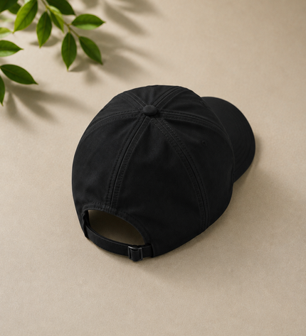 Foldable Customised Cap with Pouch-Black