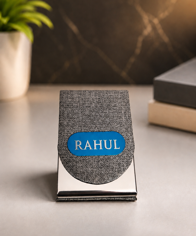 Card Holder - Grey Textured-Vertical