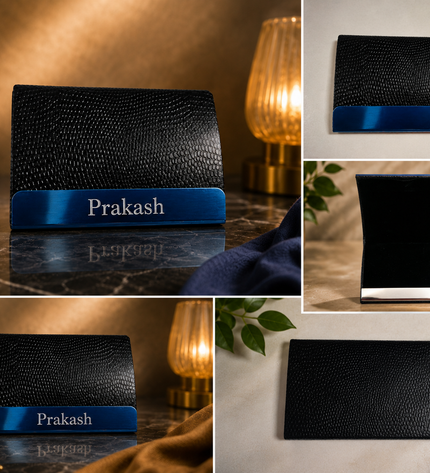 Black Textured Card Holder