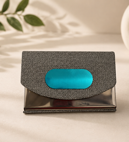 Grey Textured Card Holder-Horizontal
