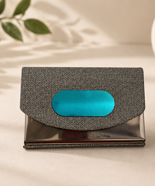 Card Holder -Grey Textured-Horizontal
