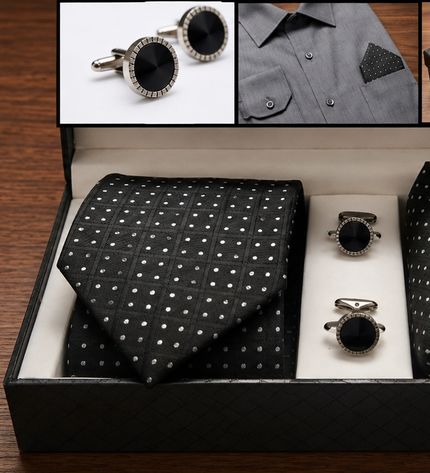Neck Tie Gift Set-Black