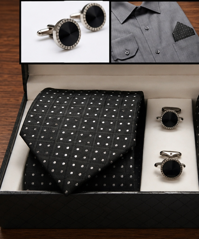 Neck Tie Gift Set-Black