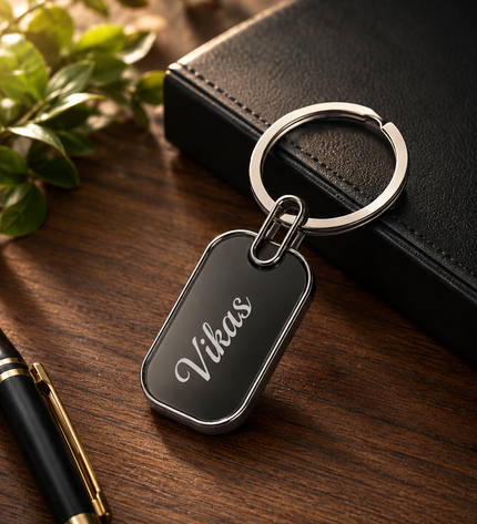 Engraved Cylindrical Keychain