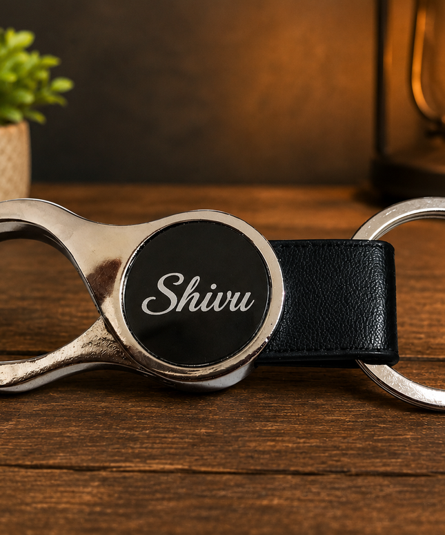 Engraved Metal Hook Keychain