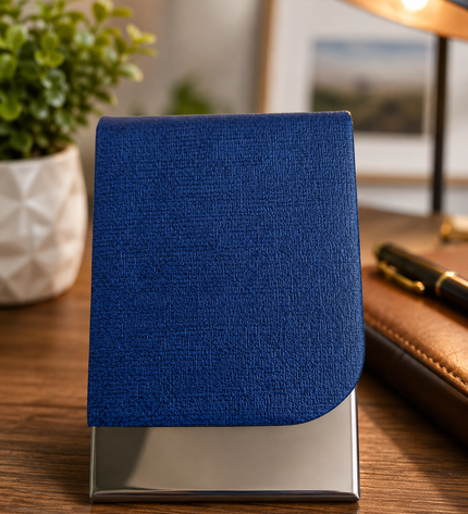 Card Holder -Blue  Matte Textured-Vertical