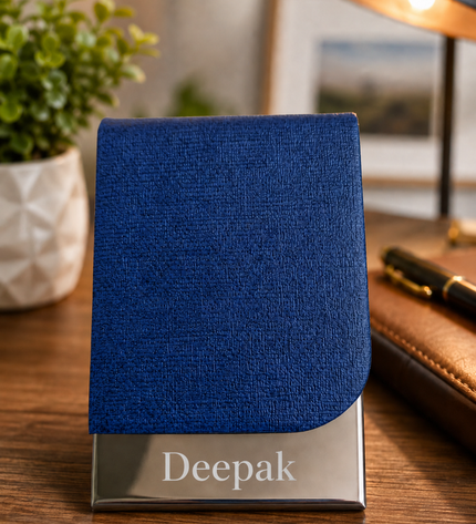 Card Holder -Blue  Matte Textured-Vertical