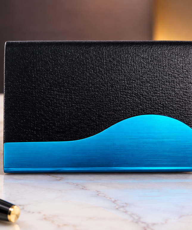 Card Holder-Black Wave