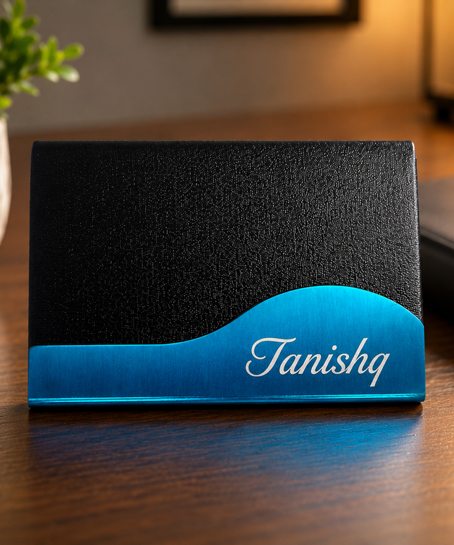 Card Holder-Black Wave