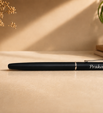 Submarine Engraved Black Fountain Pen-916