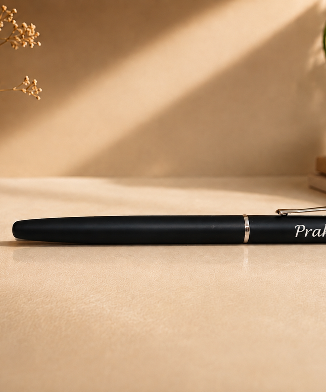 Submarine Engraved Black Fountain Pen-916