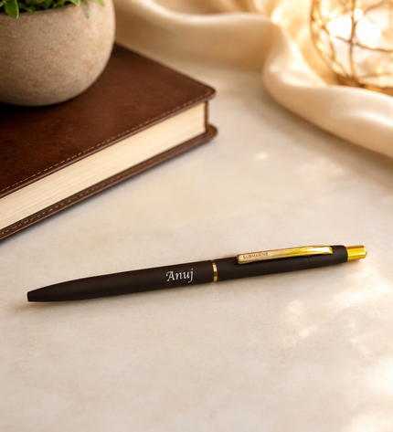 Submarine Engraved Sterling Brown Ball Pen