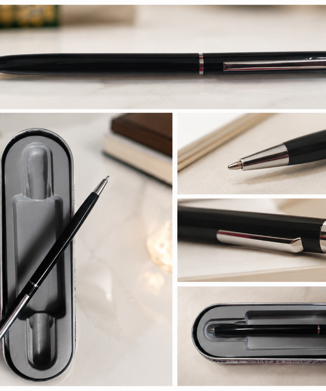 Black Slim Metal Pen