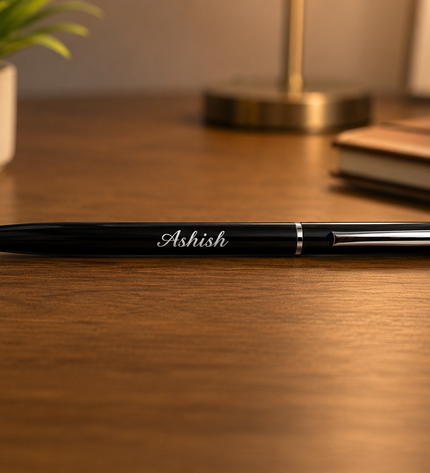 Black Slim Metal Pen