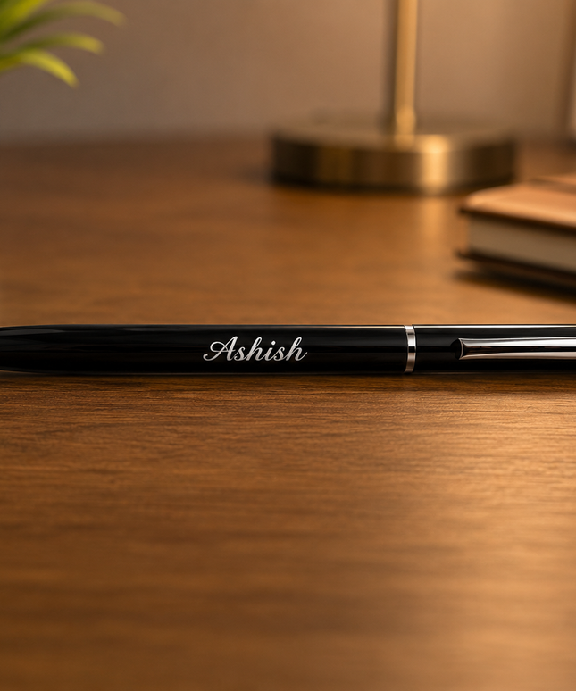 Black Slim Metal Pen
