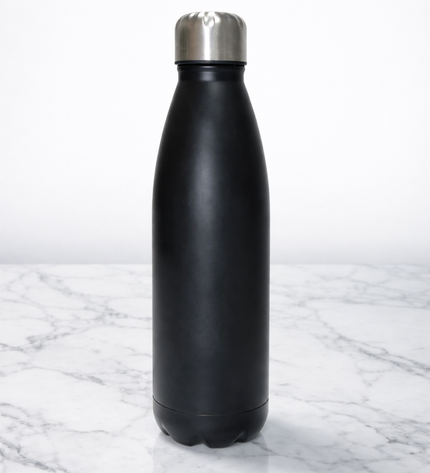 Stainless Steel Water Bottle Black- Engraved