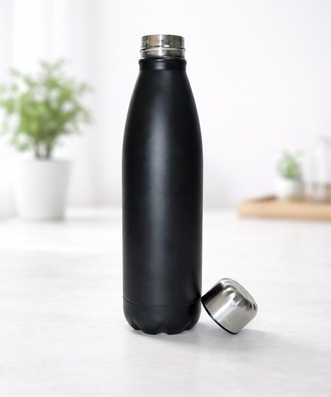 Stainless Steel Water Bottle Black- Engraved