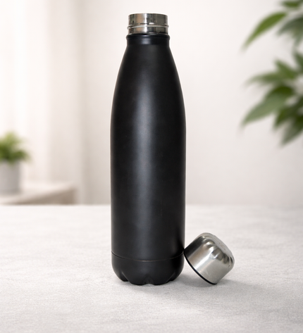 Stainless Steel Water Bottle Black- Engraved