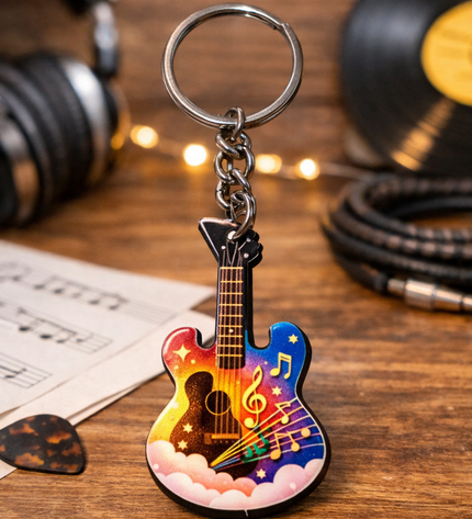 Sublimation Guitar Key chain