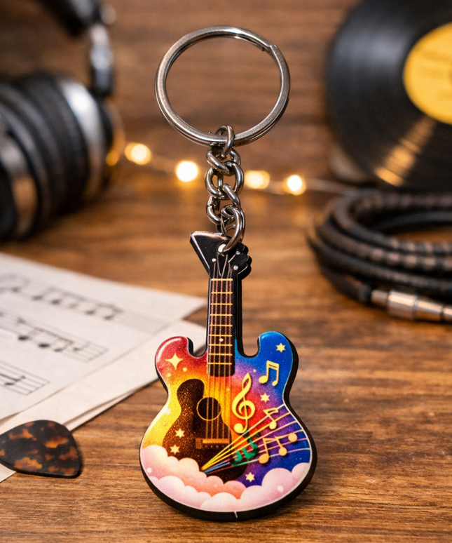 Sublimation Guitar Key chain