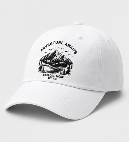 Embroidered White Cap