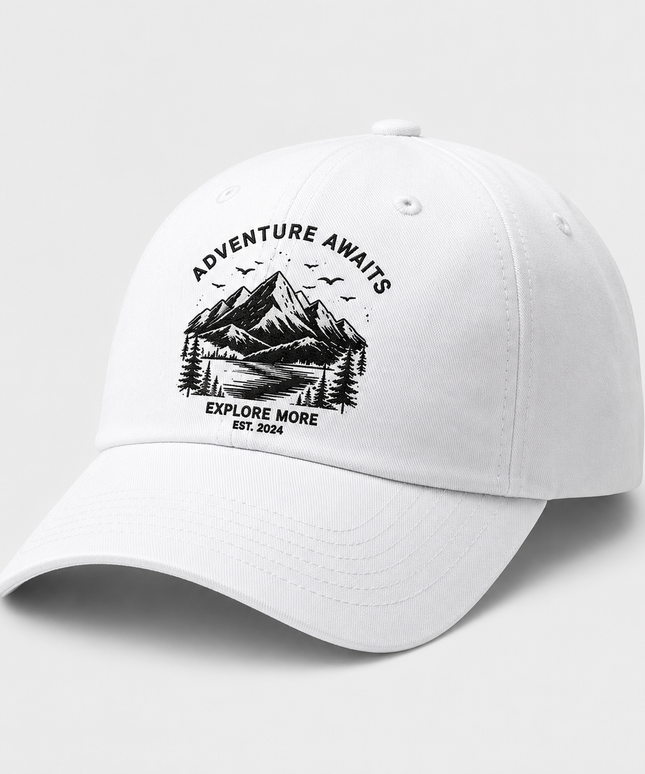 Embroidered White Cap