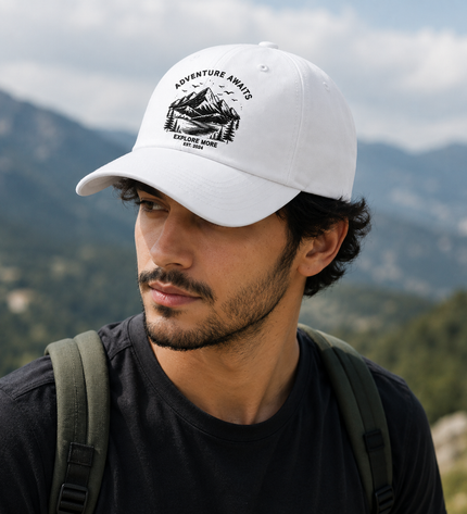 Embroidered White Cap