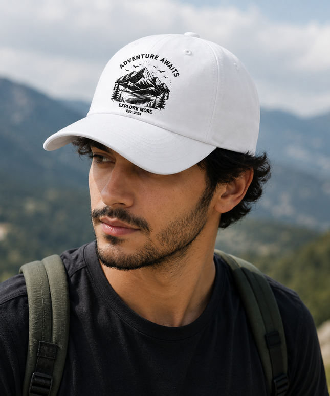 Embroidered White Cap