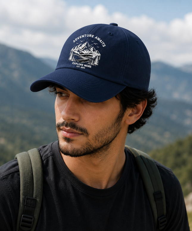 Embroidered cap Navy-Blue