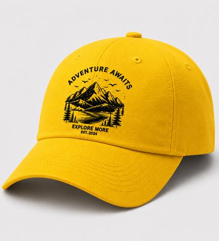 Embroidered cap yellow