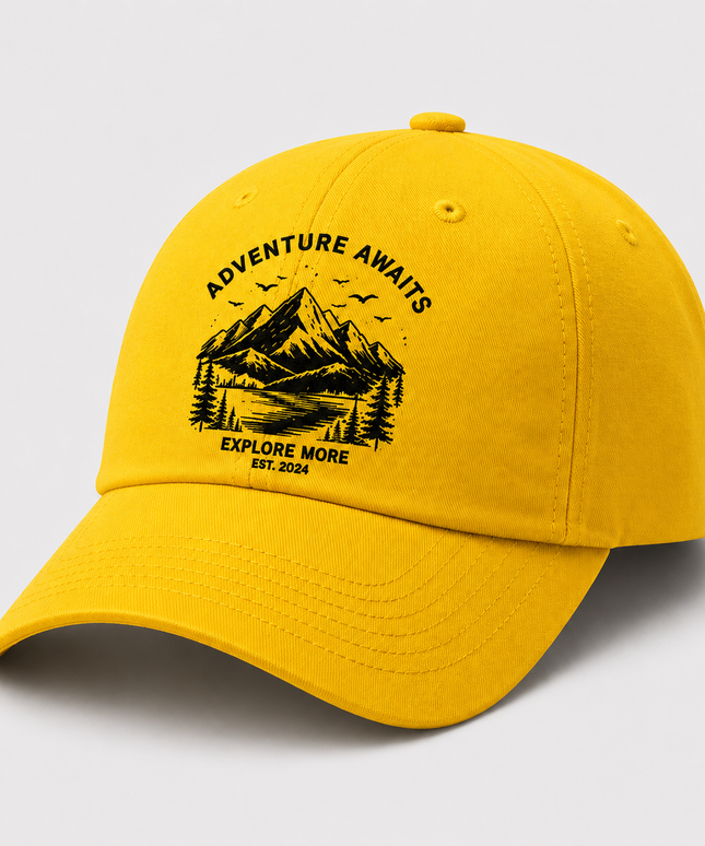 Embroidered cap yellow