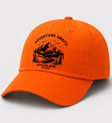 Embroidered Orange Cap
