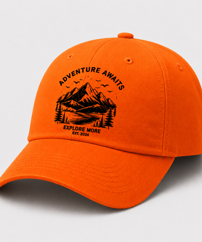 Embroidered Orange Cap