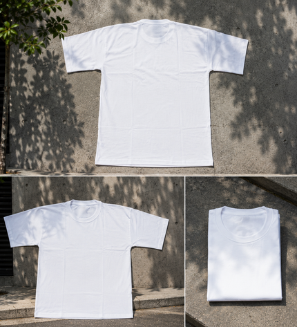 Round Neck Pure Cotton Drop Shoulder T-shirt-White