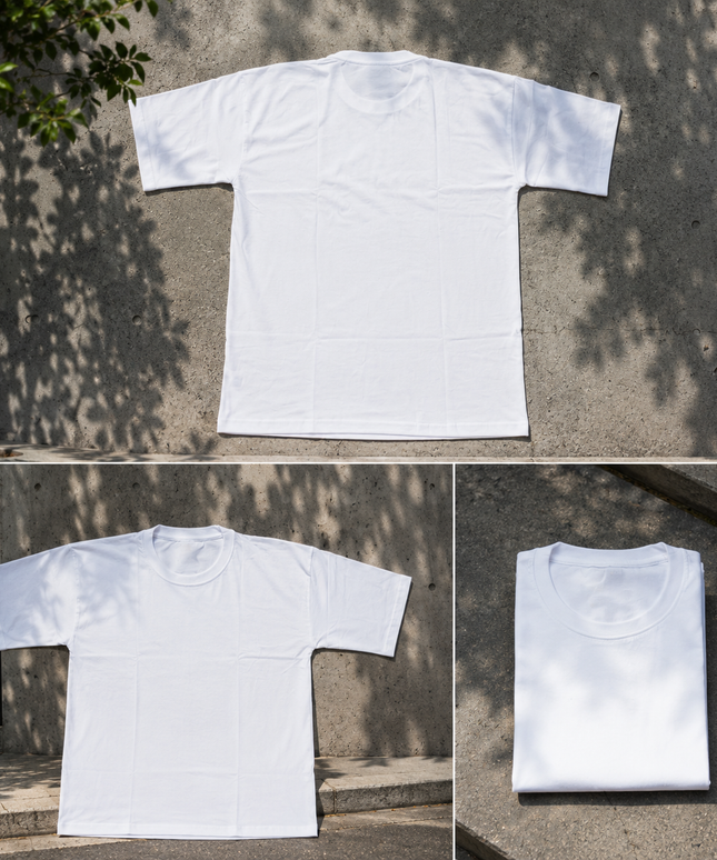 Round Neck Pure Cotton Drop Shoulder T-shirt-White