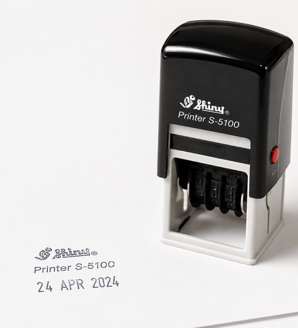Shiny brand date stamp on a white background