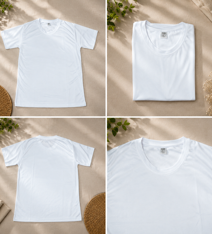 Round Neck Dry-fit Tshirt-White