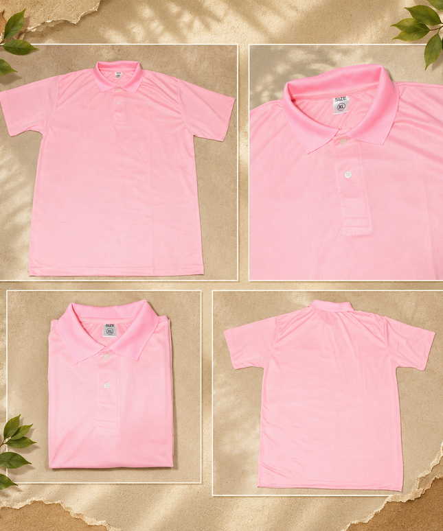 Polo Dry-fit Tshirt -Pink