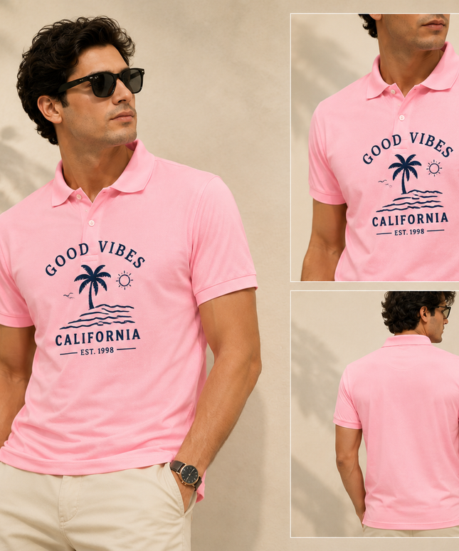 Polo Dry-fit Tshirt -Pink